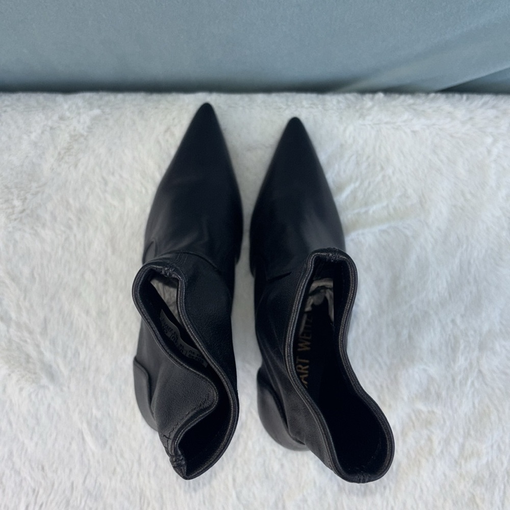 Euc Stuart Weitzman Pointed-Toe Wedge Boot Black … - image 5